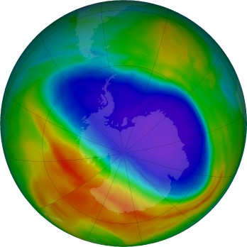 Antarctic ozone map for 2024-10-09